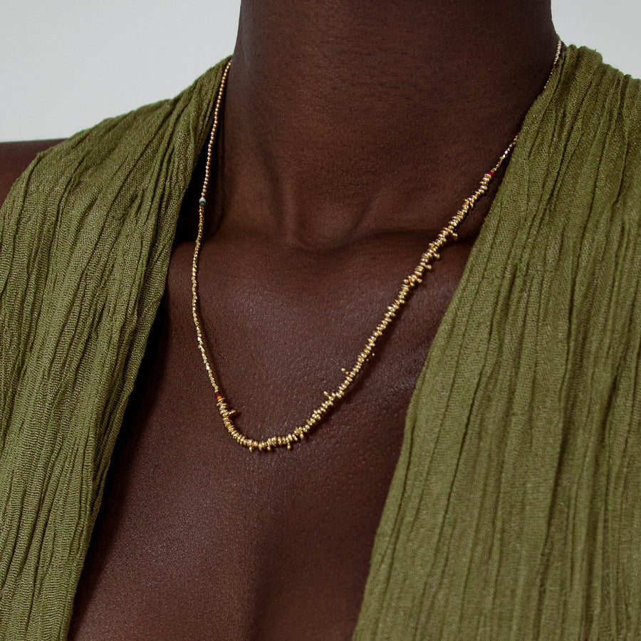 Eliza Stretch Bracelet/Necklace Gold Beaded
