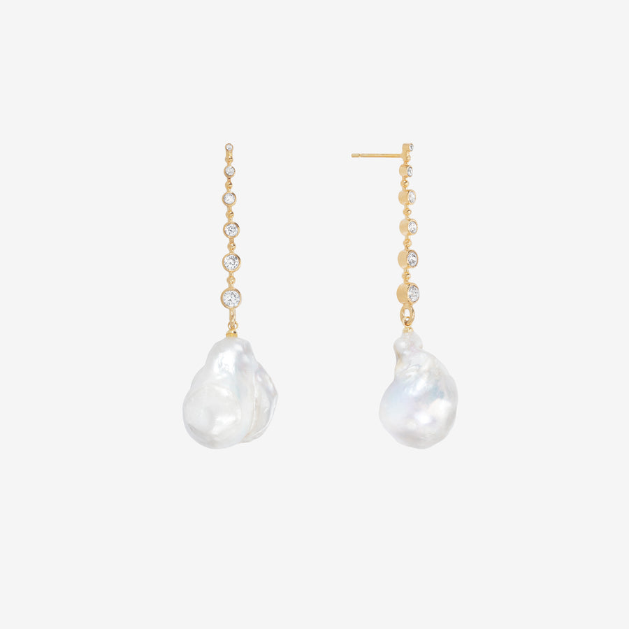 Diamond Pearl Earring 
