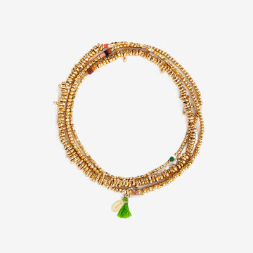 Eliza Stretch Bracelet/Necklace Gold Beaded