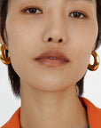 Machina Gold Hoop Earrings | SHASHI thick chubby statement hoop