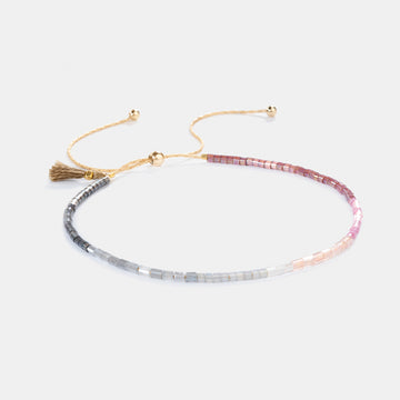 Sam Bracelet - Julia Bracelets Beaded bracelet, rainbow colorful, Grey, Nude, Mauve and peach 