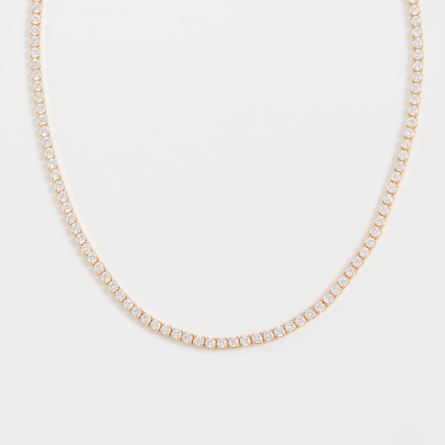 Tennis Diamond Necklace Necklaces Vermeil