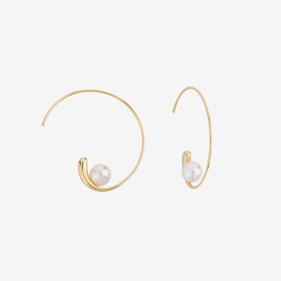 Jemima Earring Hoop Pearl 