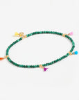 Lilu Bracelet, Malachite tassel beaded bracelet
