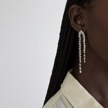 Pear Diamond Drop Earring | SHASHI Silver Earring