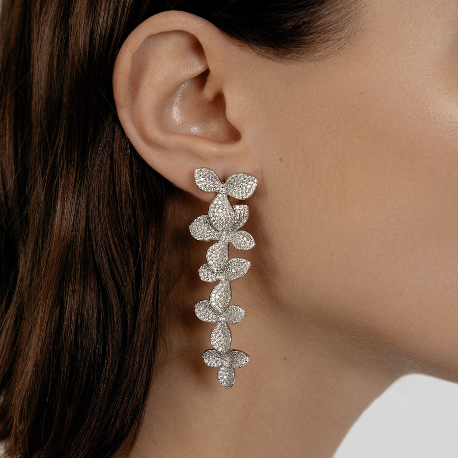 Liz Drop Earring | SHASHI Silver Flower Earring