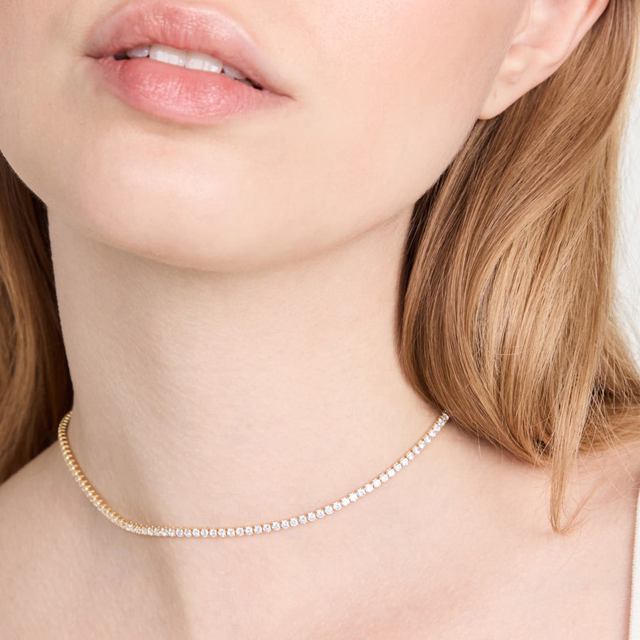 Uniform Line Diamond Tennis Necklace, 4 Carats, 14K White Gold | Diamond  Stores Long Island – Fortunoff Fine Jewelry
