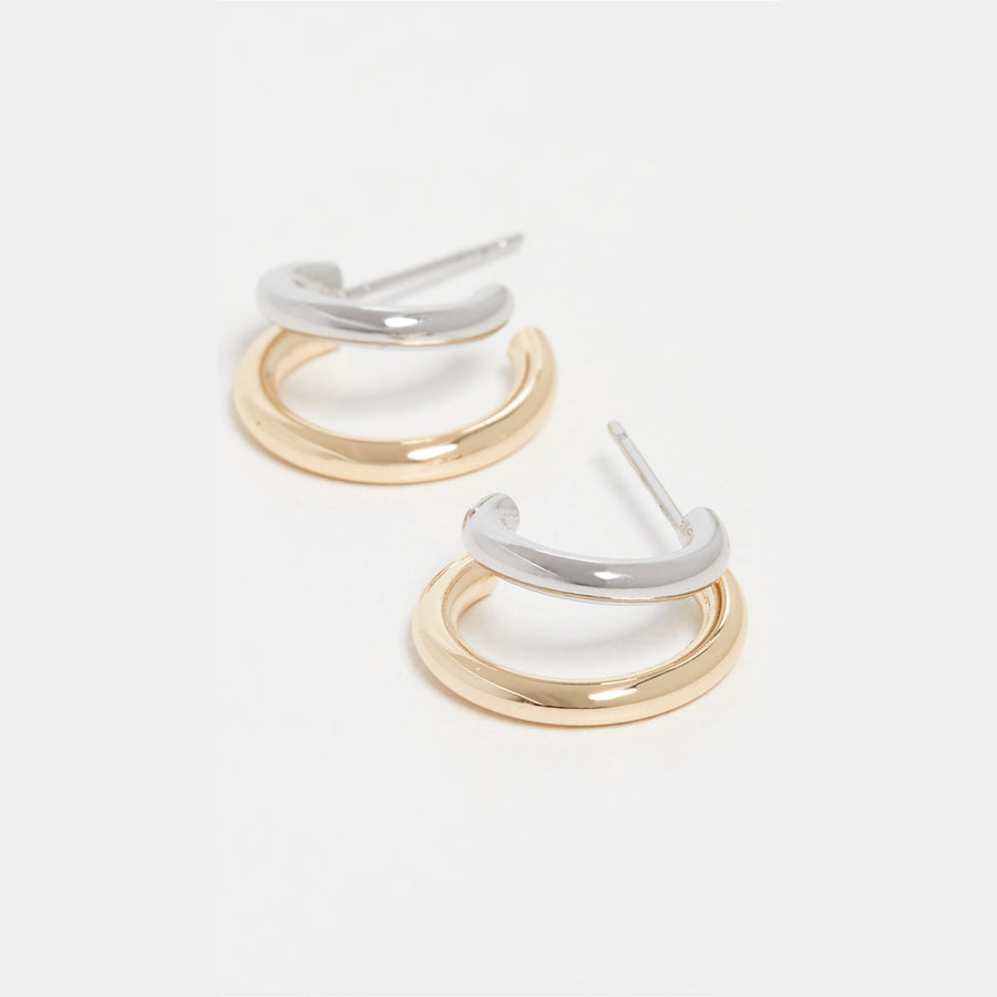 Gemini Hoop Earrings | Silver Gold Hoop