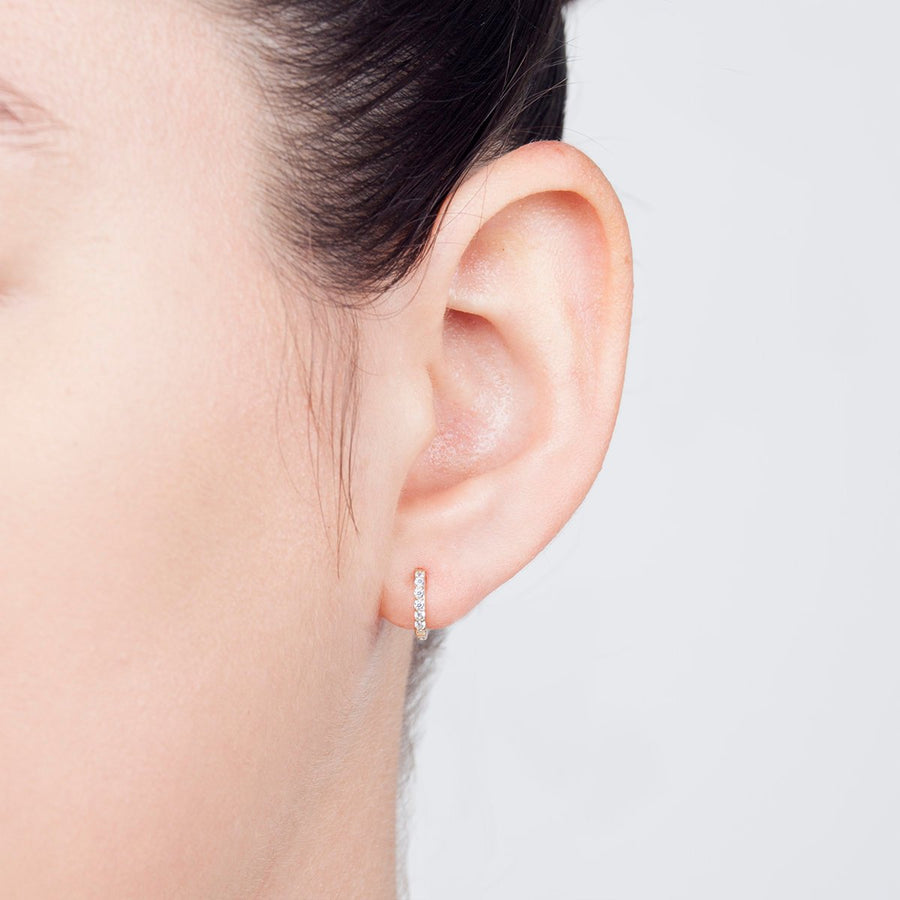 Katerina Pave Huggie Hoop | SHASHI hoop earring diamond best seller