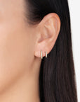 Katerina Double Earrings Best Seller Diamond pave hinge clasp 