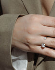 Diamond cz double ring Shashi ring, Adjustable 