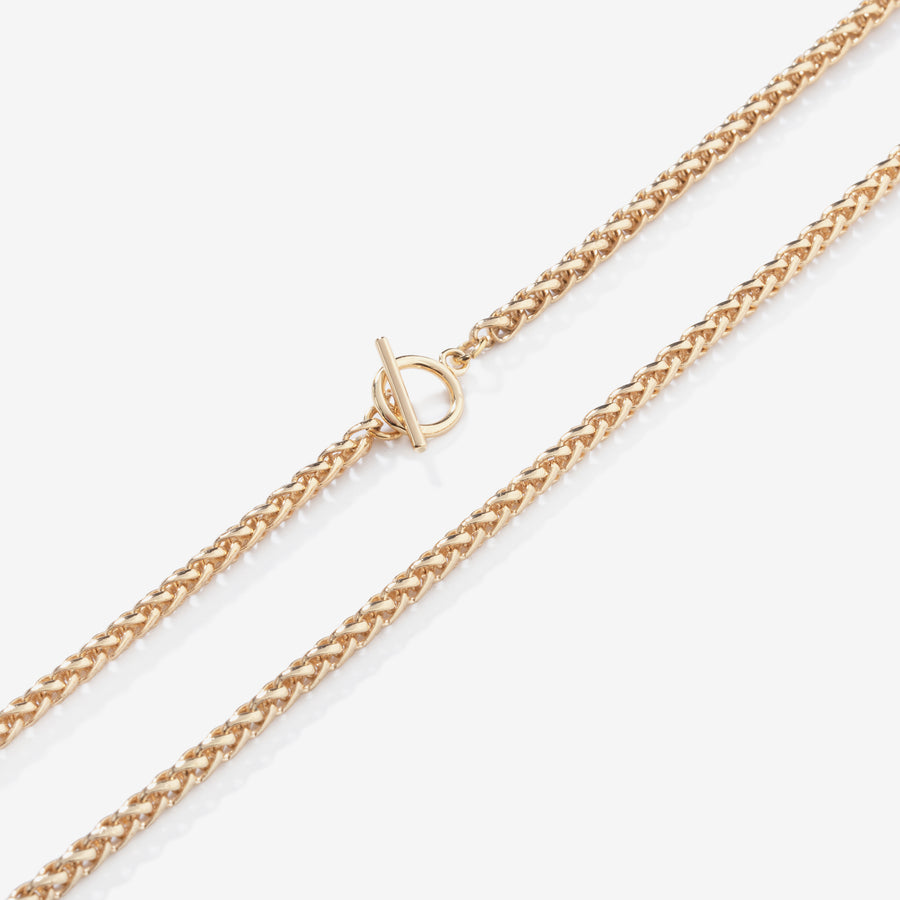 Olympia Necklace Wheat Chain Toggle Necklace
