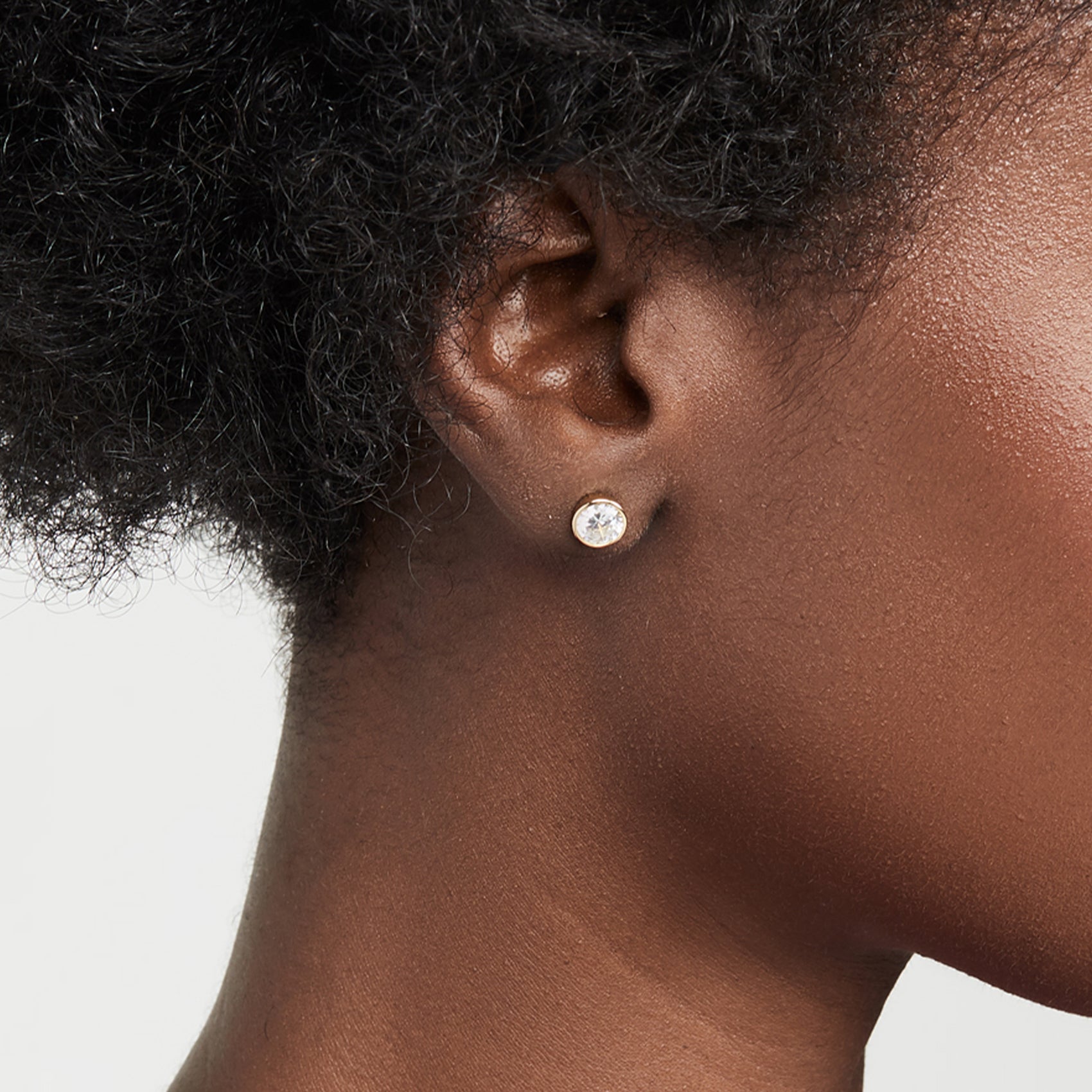 Solitaire Bezel Stud Earrings
