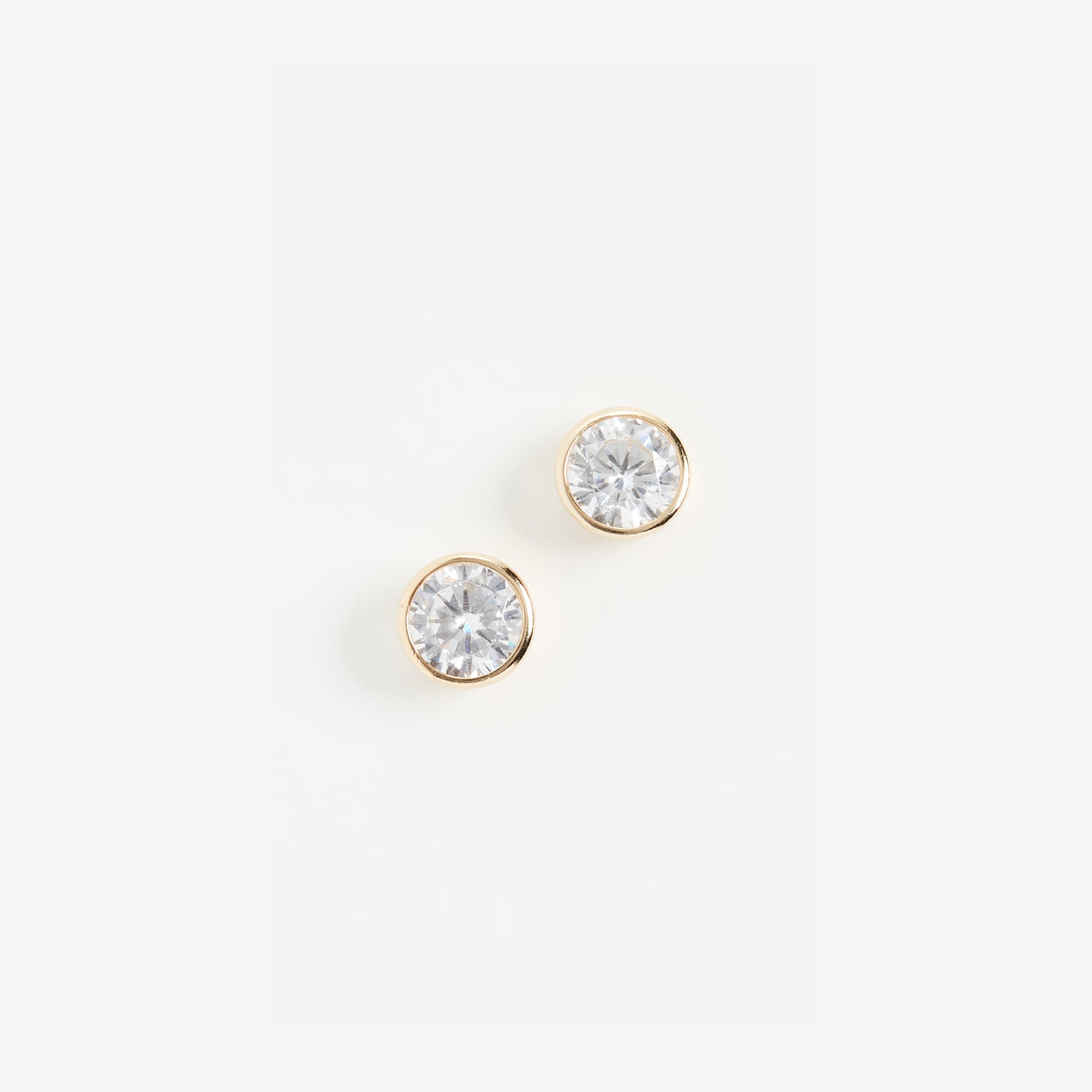 Solitaire Bezel Stud Earrings