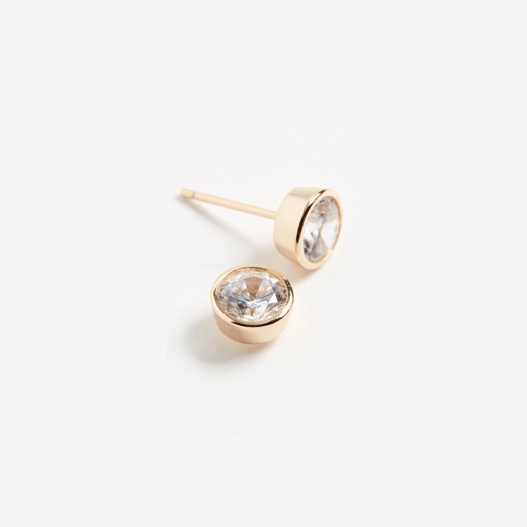 Solitaire Bezel Stud Earrings